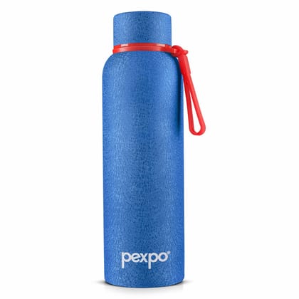 Pexpo 24 Hrs Hot & Cold Stainless Steel ISI Certified Flask, 700 ml, Blue, Bravo | Thermosteel Bottle | Double Wall | Durable | Home | School | Office | Traveling | Hiking | Vacuum Insulated Bottle