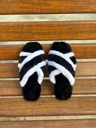 Black Fur Sliders-35