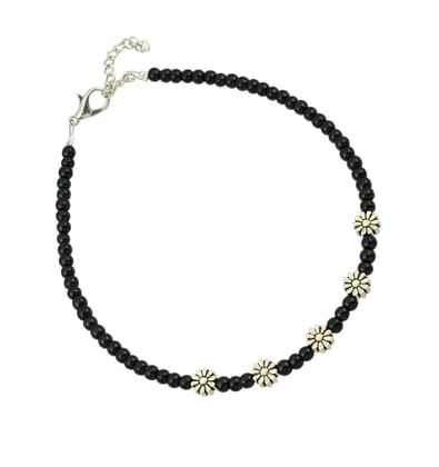 High Trendz Anklet for Girls Stylish Black Beads with Oxidized Charms  by Flavors Of GIR