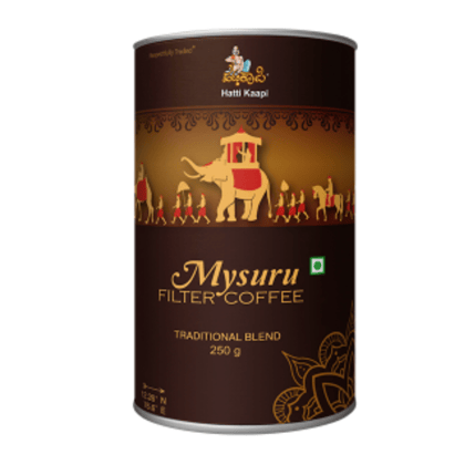 Hatti Kaapi Mysuru Coffee Powder Made with 80% Coffee & 10% Chicory | Authentic Indian Filter Coffee, 250g