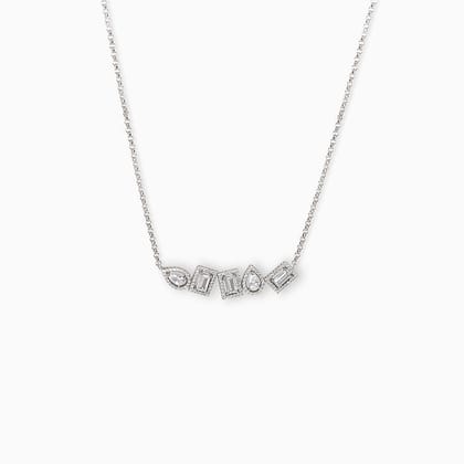 Silver Glam Baguette Necklace