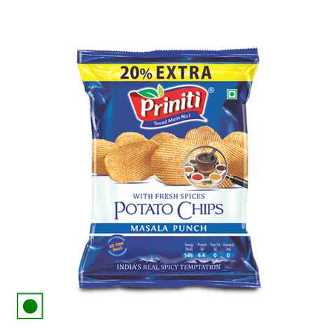 Priniti Masala Punch Potato Chips With Fresh Spices, 61 gm Pouch