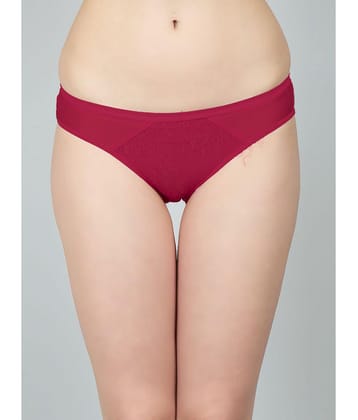 N-Gal - Maroon NTPN11 Nylon Self Design Womens Briefs ( Pack of 1 ) - None