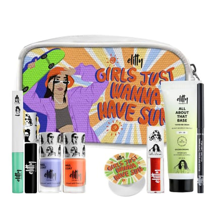 Elitty Girls Just wanna have sun Kit- Complete Makeup Kit for Teens- Pack of 7 (Dark Shade)