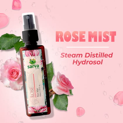 Rose Mist - Face Mist for Open Pores | Natural Toner | Steam Distilled Hydrosol-100ml