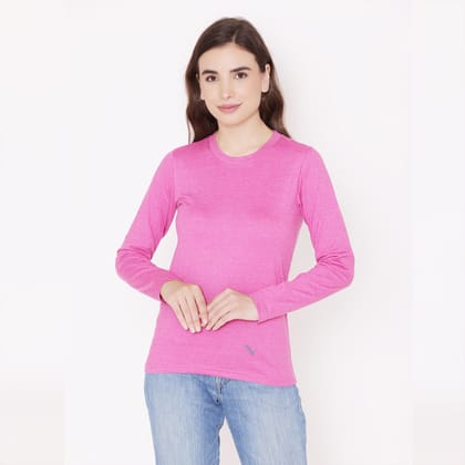 Women's Plain Cotton T-Shirt - Pink Fuschia S