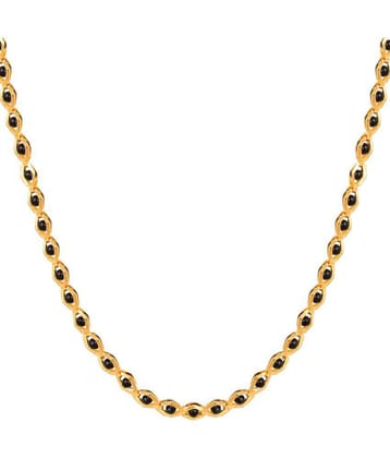 FASHION FRILL - Gold Plated Chain ( Pack of 1 ) - Black