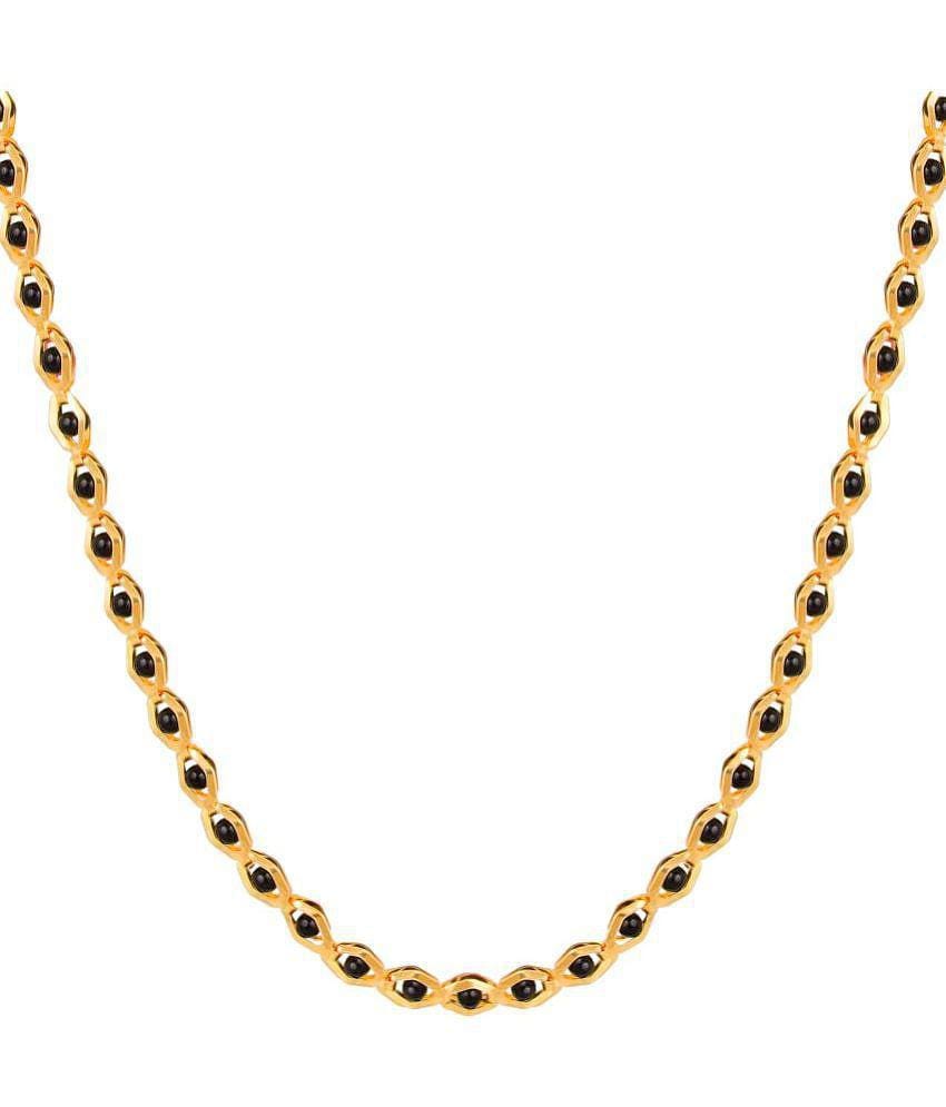 FASHION FRILL - Gold Plated Chain ( Pack of 1 ) - Black