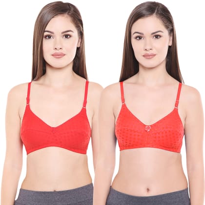 Bodycare Women Poly Cotton Full Coverage Non Padded Regular Bra Pack - 2 E1506RECO