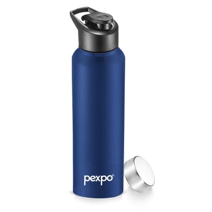 PEXPO Stainless Steel Sports/Fridge Water Bottle, 1000 ml, Denim Blue, Chromo Xtreme with Sipper & Steel Cap | Eco-Friendly & Leak-Proof Water Bottle