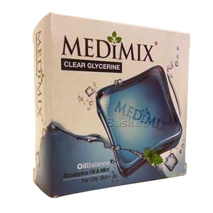 Medimix Clear Glycerine Eucalyptus Oil & Mint Soap, For Oily Skin, 100 g Carton