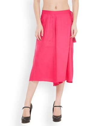 Women Pink Solid Flared Palazzos