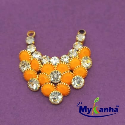 Orange stone decorated Hasli/Haar for idols-Small