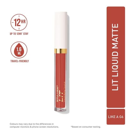 LIT Liquid Matte Lipstick - Like A G6 (Warm Pink Shade) | Long Lasting, Smudge-proof, Hydrating Matte Lipstick With Moringa Oil (1.6 ml)Like A G6