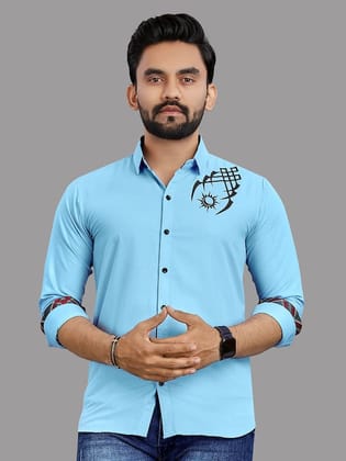 Relaxed Opaque Abstract Printed Cotton Casual Shirt
