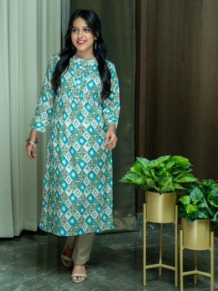Chequered Print Kurti-36