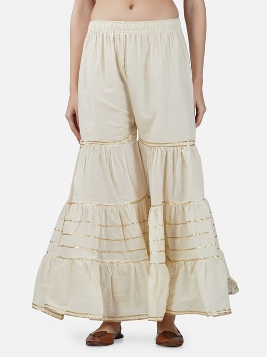 Women Flared Cotton Ethnic Sharara