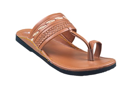 Titas Gents Dark Tan Wedding Chappal-Dark Tan / 5