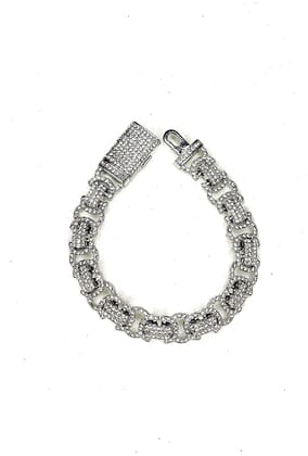 Dre Spikefrost Iced out Bracelet-8 inches / silver ice