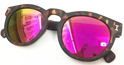 Colorful Film Leopard Frame Children Sunglasses Sunglasses-Rose Red