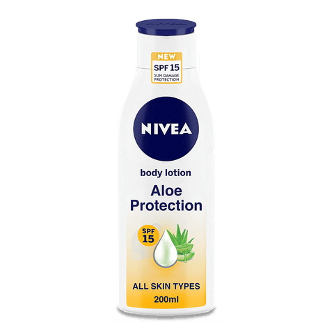 Nivea Aloe Protection Body Lotion - Spf 15, 200 ml Bottle