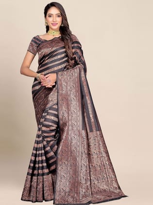 Ethnic Motifs Woven Design Zari Banarasi Saree