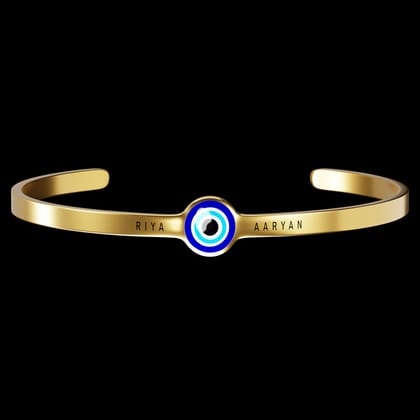 Personalised Evil Eye Bracelet-Gold