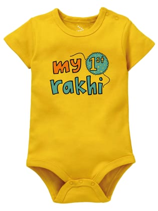 My First Rakhi - Onesie-0-3 months / Yellow / Yes