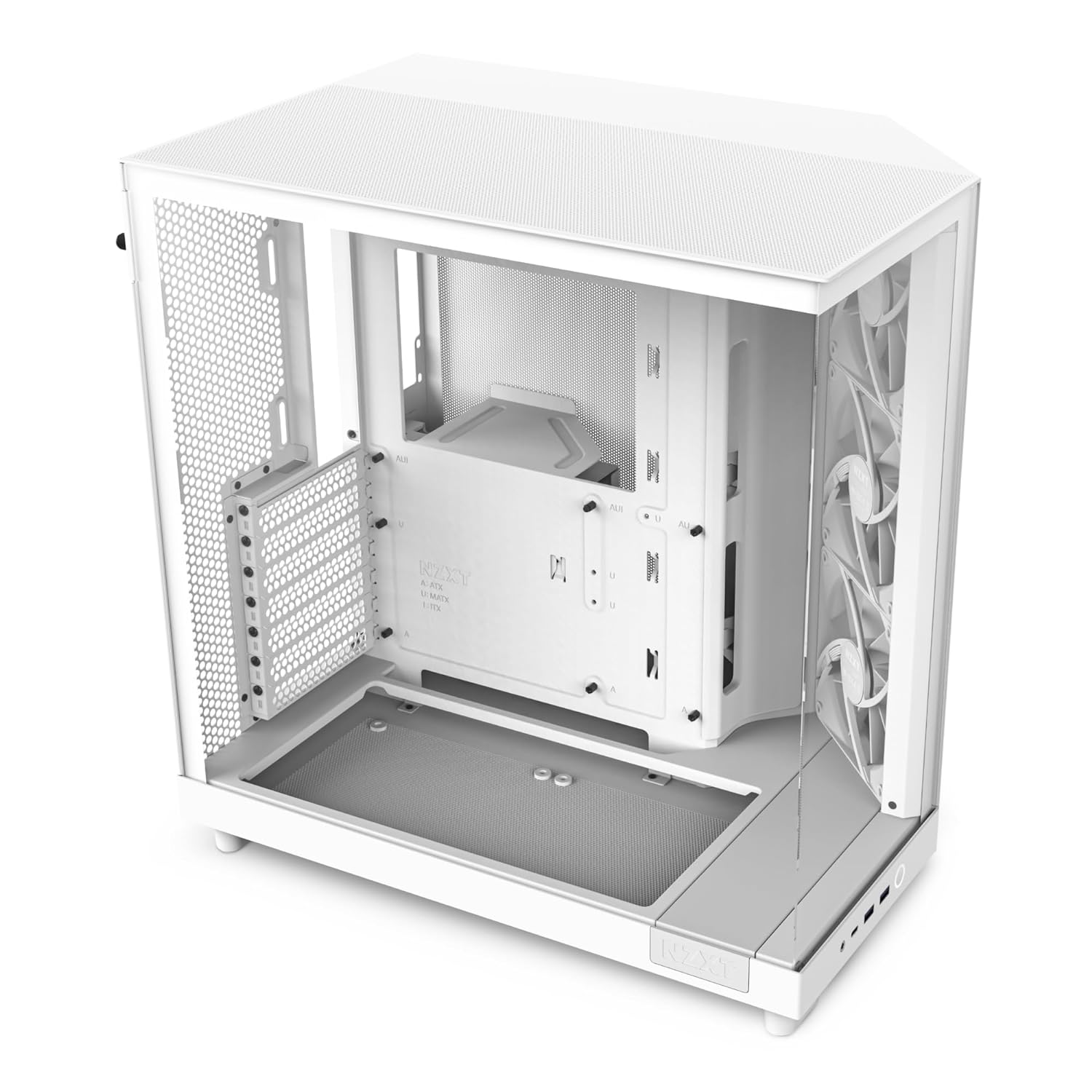 NZXT H6 Flow (2023) Compact Dual-Chamber Mid-Tower Airflow Case, Panoramic Glass Panels, Includes 3 x 120mm Fans, Cable Management
