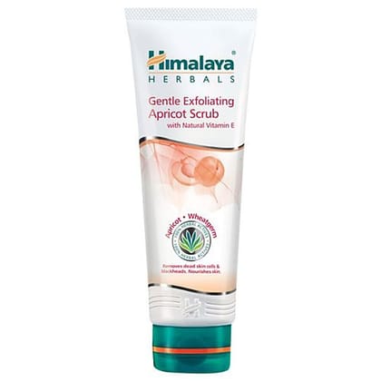 Himalaya Gentle Exfoliating Face Scrub - Apricot With Natural Vitamin E, Removes Dead Skin Cells, No Harmful Chemicals, 100% Herbal Actives, 50 G(Savers Retail)