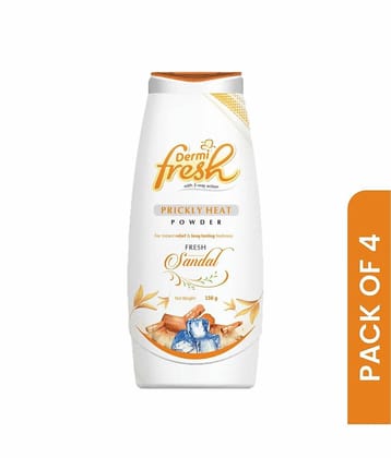 Dermifresh Prickly Heat Talcum Powder for Long Lasting Sandal Fragrance 150gm ( Pack of 4 )