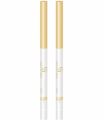 Half N Half One Stroke Defining Auto Eyeliner Kohl Kajal, Smudge & Waterproof, 18hour Long Lasting, Cool Silver, Pack of 2 (0.8g)