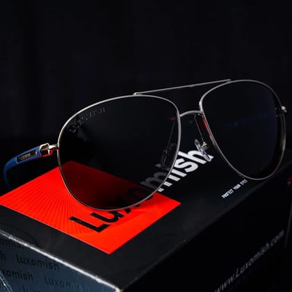 Luxomish Featherweight Polarized Aviator Sunglasses Black Lens