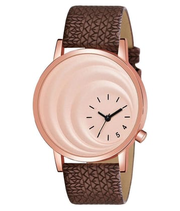 newmen - Brown Leather Analog Mens Watch