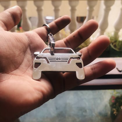 Toyota Fortuner Car Keychain-Silver
