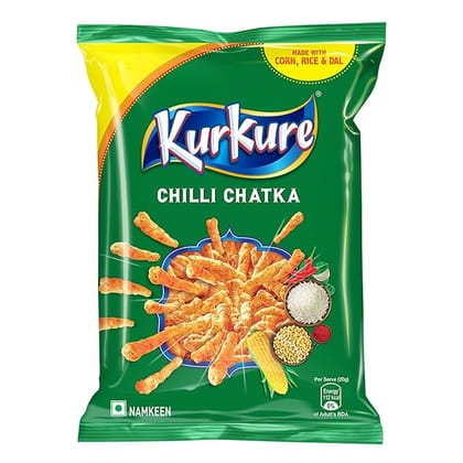 Kurkure Chilli Chatka Crisps - Pack of 3