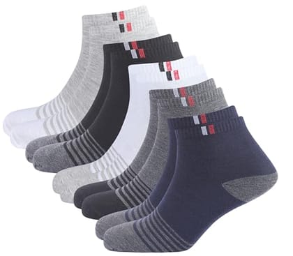HAYBERG 5 Pairs Stripped Ultra soft Ankle Socks for Men & Women, Multicolor, Pack of 5, Free Size