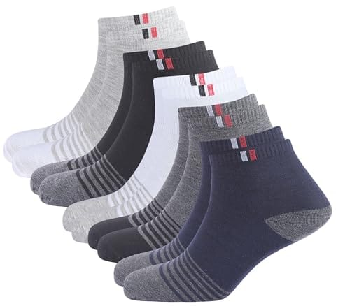 HAYBERG 5 Pairs Stripped Ultra soft Ankle Socks for Men & Women, Multicolor, Pack of 5, Free Size