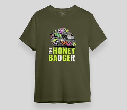 Honey Badger Ric T-SHIRT-Medium / Olive Green