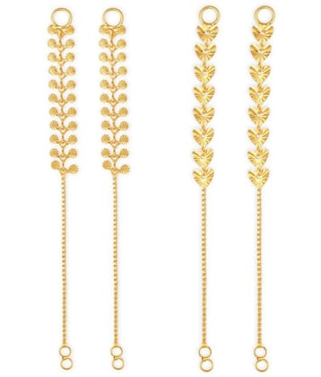 1gram gold Plated Kanchain Ear chain earcuff Ear to Ear Combo for Women & Girls - Golden