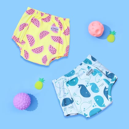 Potty Training Pants Watermelon & Whale Print 1-2 Years Pack of 2-Size 1 (1-2 years)