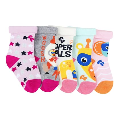 Fisher Price Socks For Newborn Pack Of 5 Assorted 6 - 12 Months