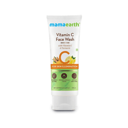 Mamaearth Vitamin C Face Wash With Vitamin C & Turmeric For Skin Illumination, 100 ml Tube