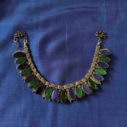 Patta Choker With Glasswork Necklace