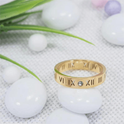 Stainless Steel Gold Plated Roman Numerals