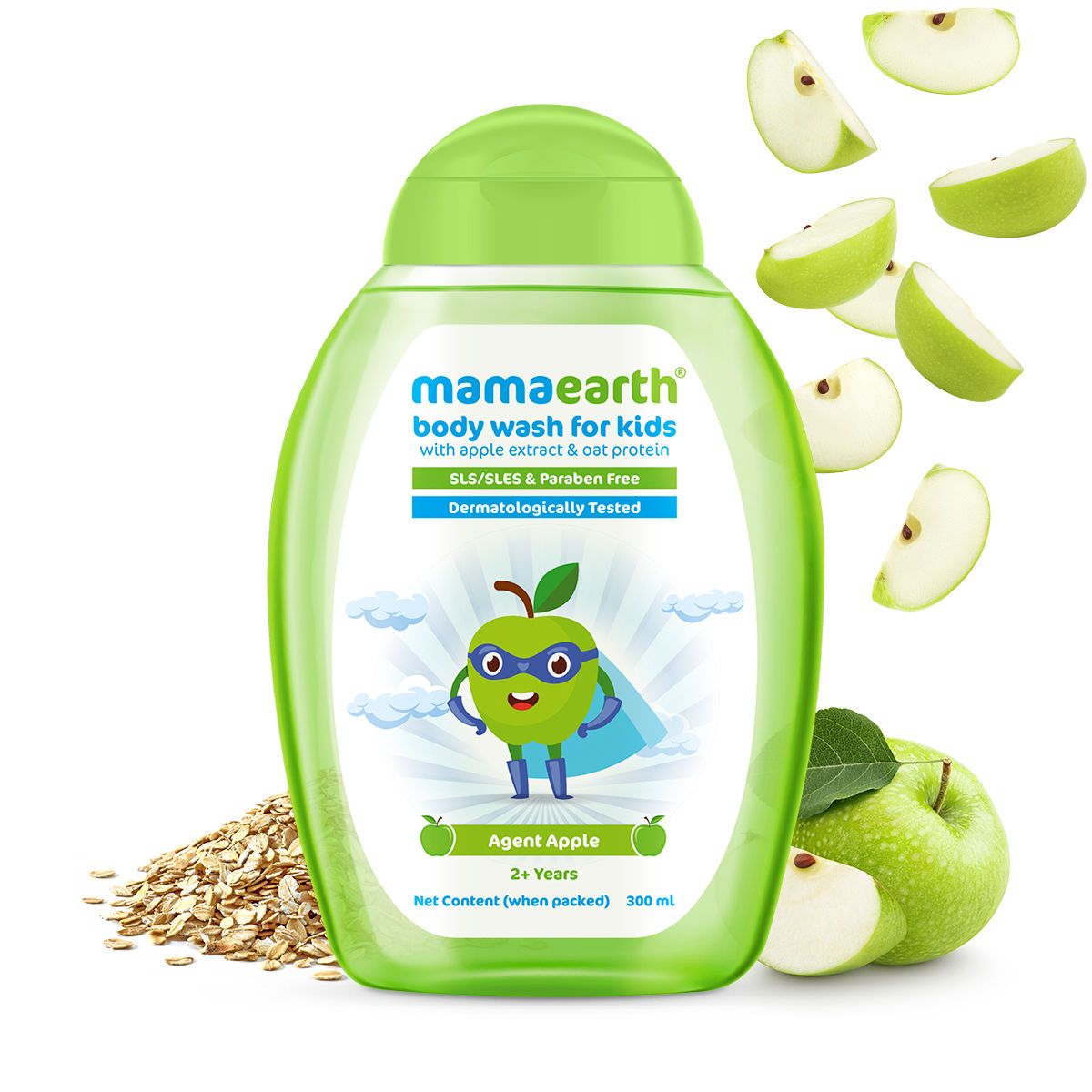 Mamaearth Agent Apple Body Wash for Kids with Apple & Oat Protein-300ml