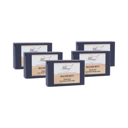Artnweavess Multani Mitti Reg Cow Ghee Herbal Soap, 100 gm - Pack of 5