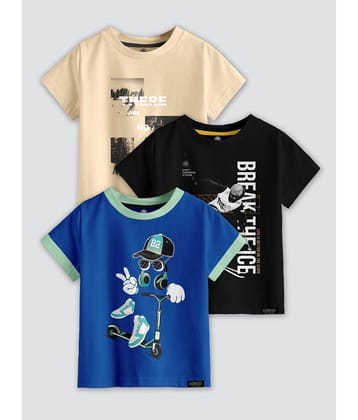 CODEZ - Multi Color Cotton Blend Boys T-Shirt ( Pack of 3 ) - None