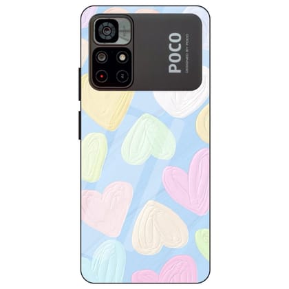 Pastel Hearts - Glass Cases For Redmi Poco Models-Poco F1