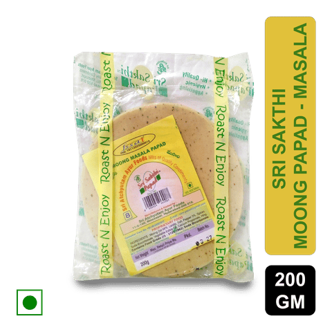 Sri Sakthi Moong Masala Papad, 200 gm Pouch